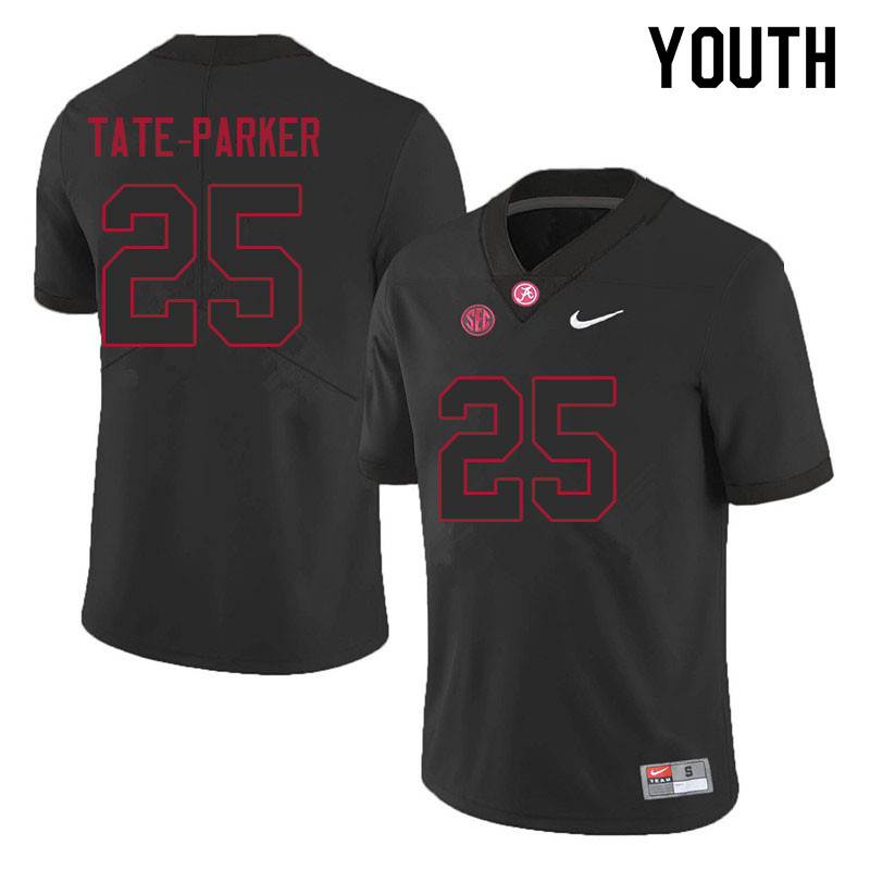 Alabama Crimson Tide Youth Jordan Tate-Parker #25 Black NCAA Nike Authentic Stitched 2021 College Football Jersey KD16E14VF